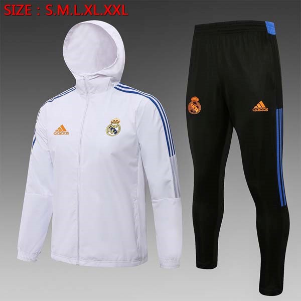 Rompevientos Real Madrid Conjunto Completo 2022 Blanco Negro